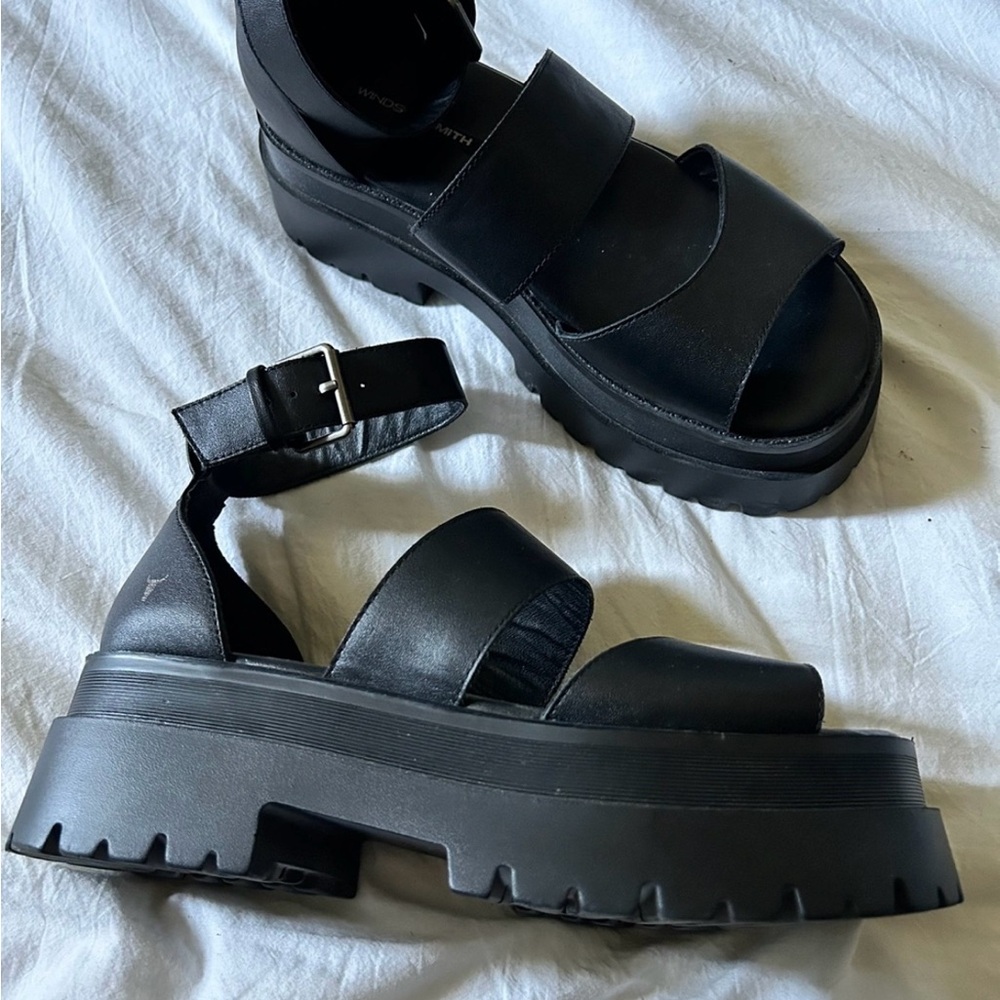 Windsor Smith black lug heel sandals size 7. Worn once